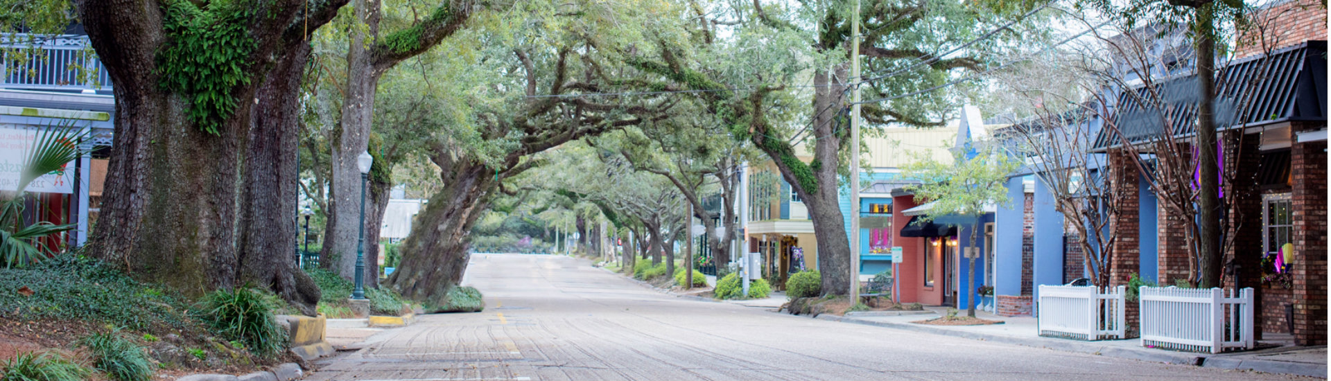 A quaint downtown retail area