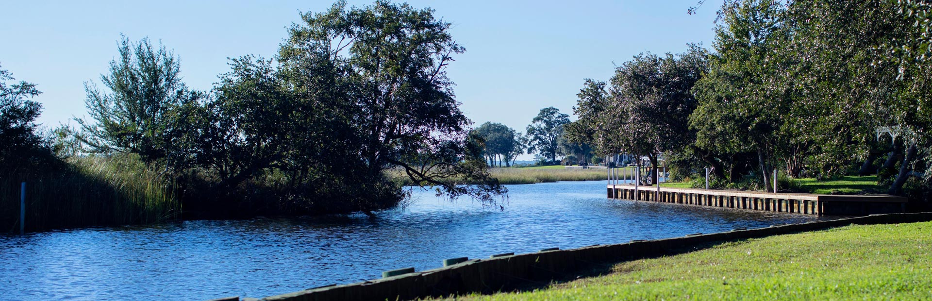 riverfront area with a dock